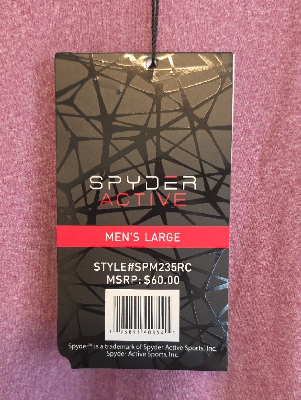 Spyder Men's Heather Mauve Short-Sleeve Active Tee - Picture 3 of 9